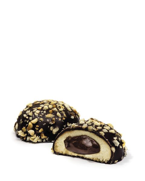 Cuori con crema di Cacao e Nocciola ricoperti di Cioccolato Fondente